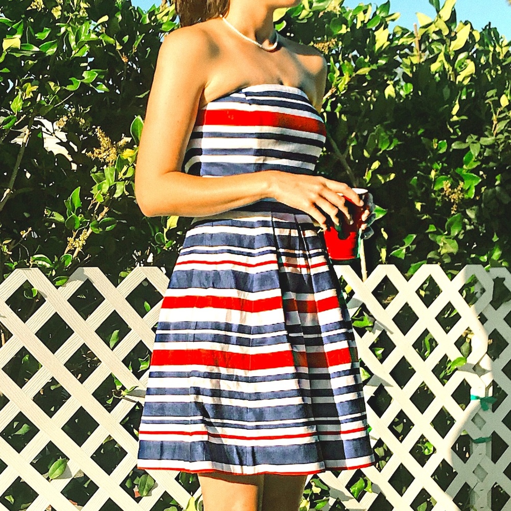 Vineyard Vines Striped Strapless Sundress